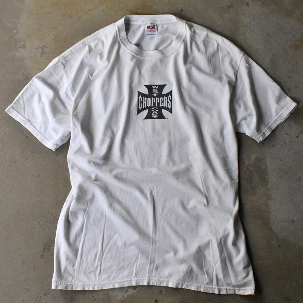 90-00's Anvil “WEST COAST CHOPPERS” 両面プリント クロスロゴ Tシャツ 240429