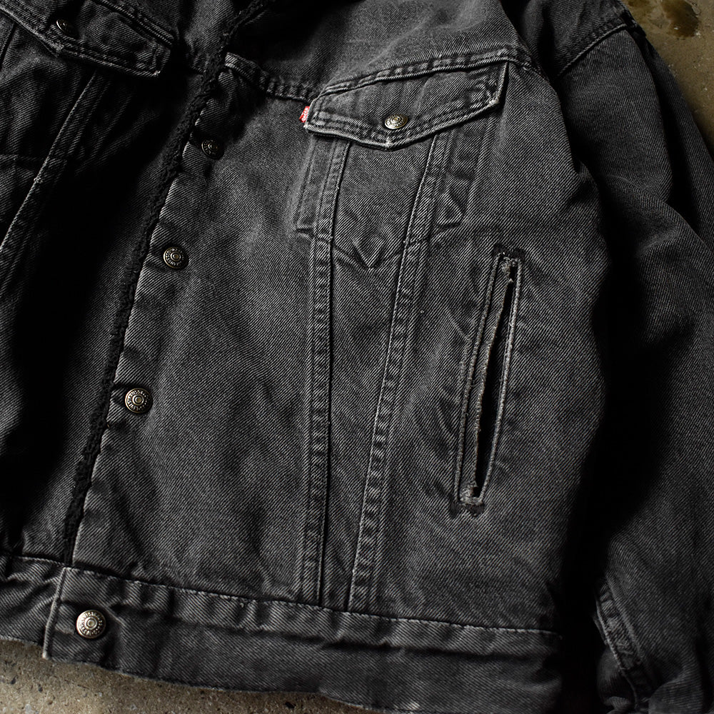 90’s Levi's オールブラック！ デニム ボアジャケット USA製 241108H