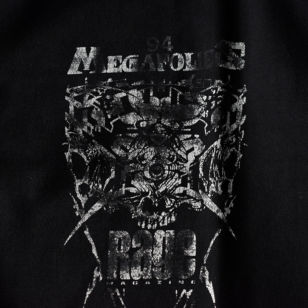 90's　MEGAFOLIES/メガフォリーズ'94　"Burning Heads/Coroner/Entombed/GBH/Napalm Death/Treponem Pal" etc Tee　230725H