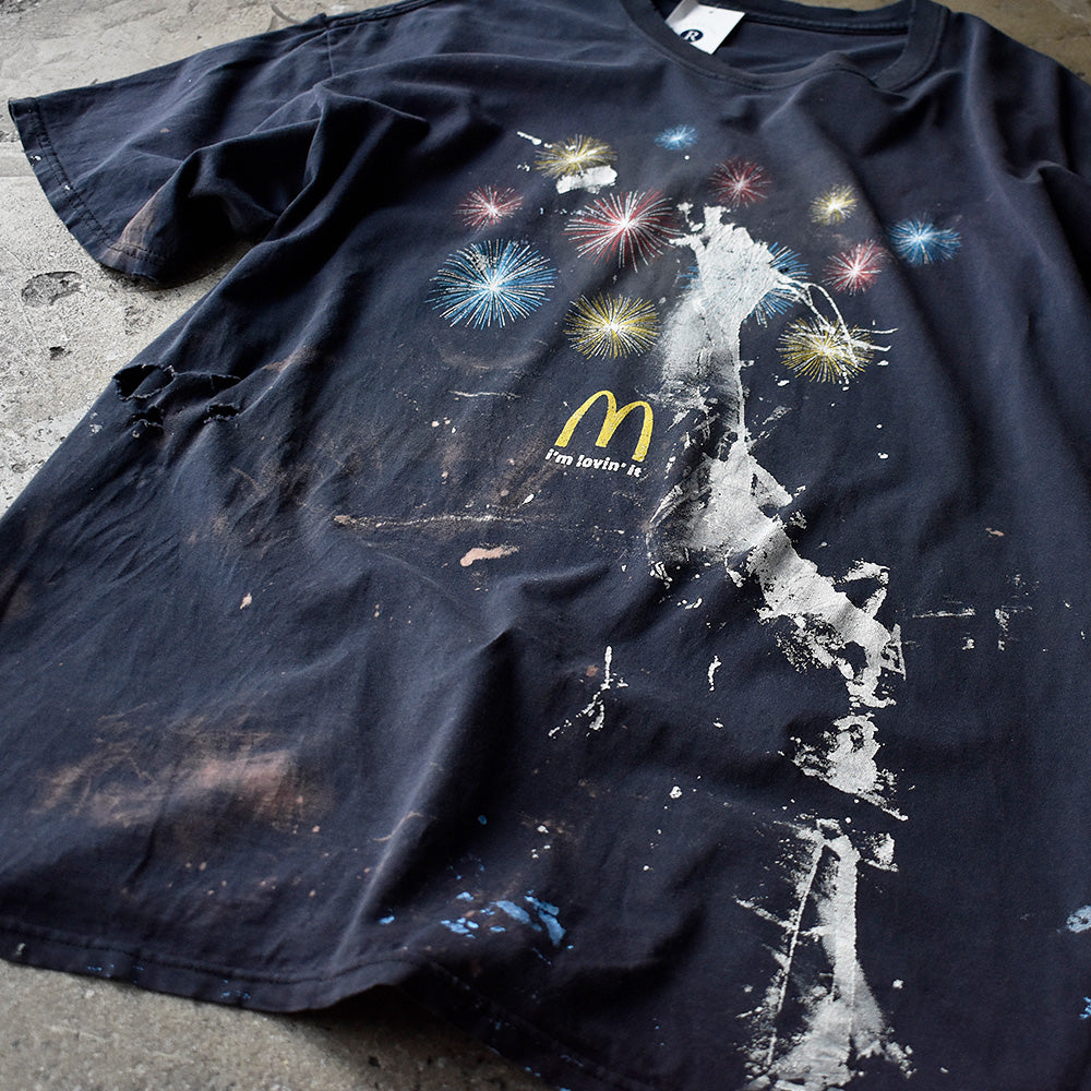 マクドナルド 花火 グラフィック Tシャツ 2000年代初頭 古着