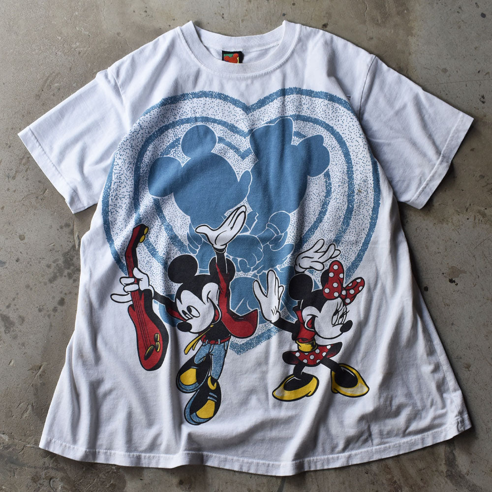 90's　Disney/ディズニー “Mickey&Minne” プリント Tシャツ　USA製　230623