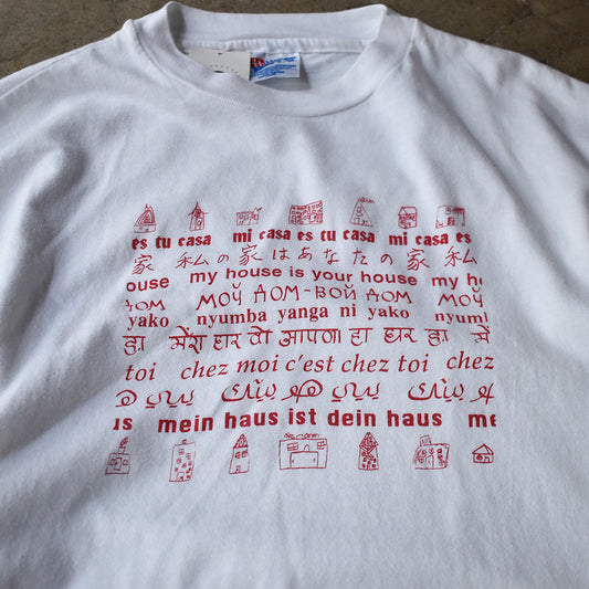 90's “My House Is Your House” メッセージ Tシャツ USA製 250816H