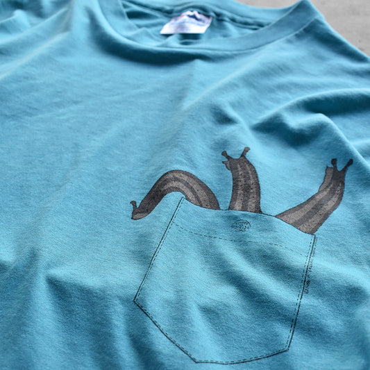 80's ナメクジ だまし絵 ポケットトロンプルイユ Tシャツ USA製 230809