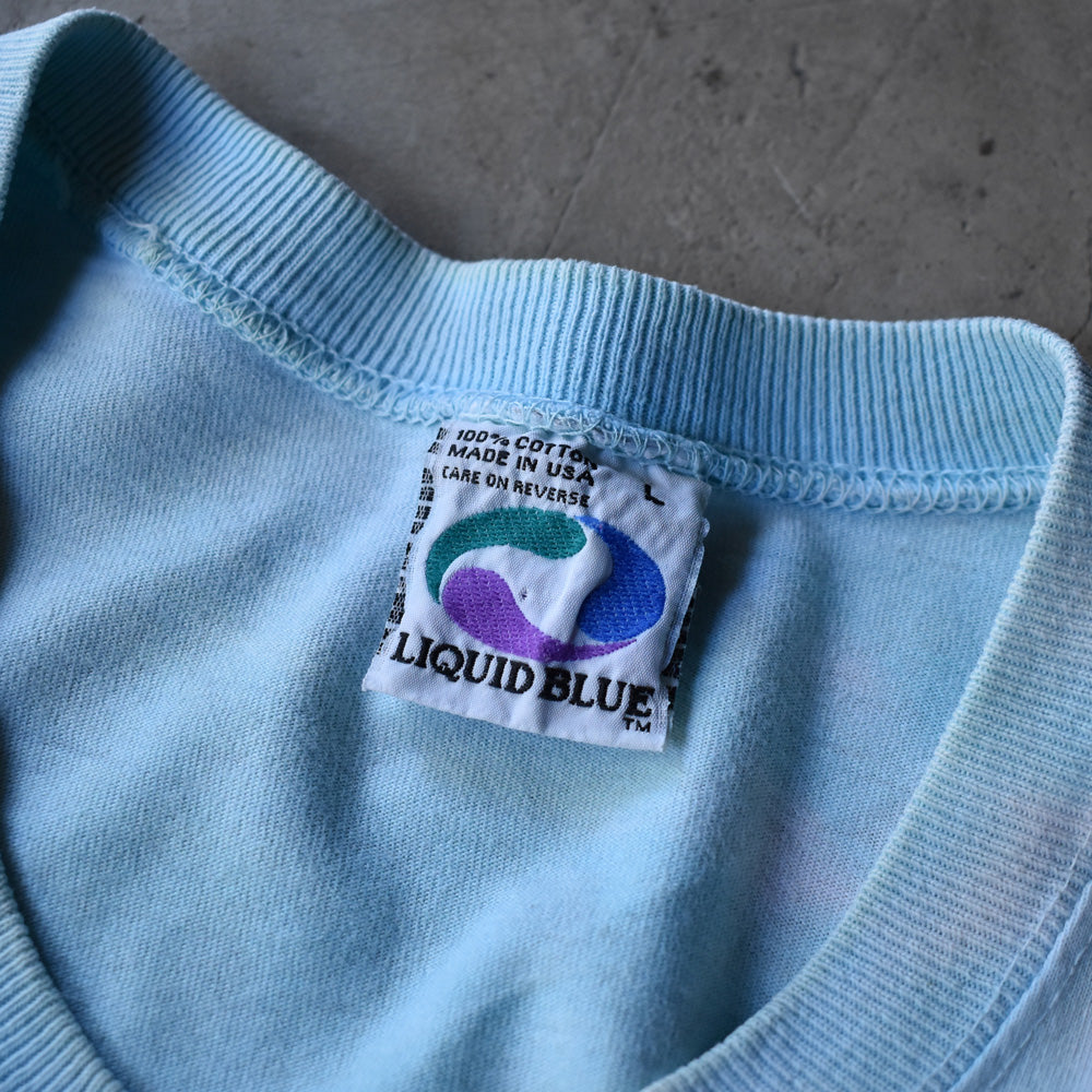 90's　LIQUID BLUE/リキッド・ブルー ワニ AOP アニマルプリント タイダイTシャツ　USA製　230803
