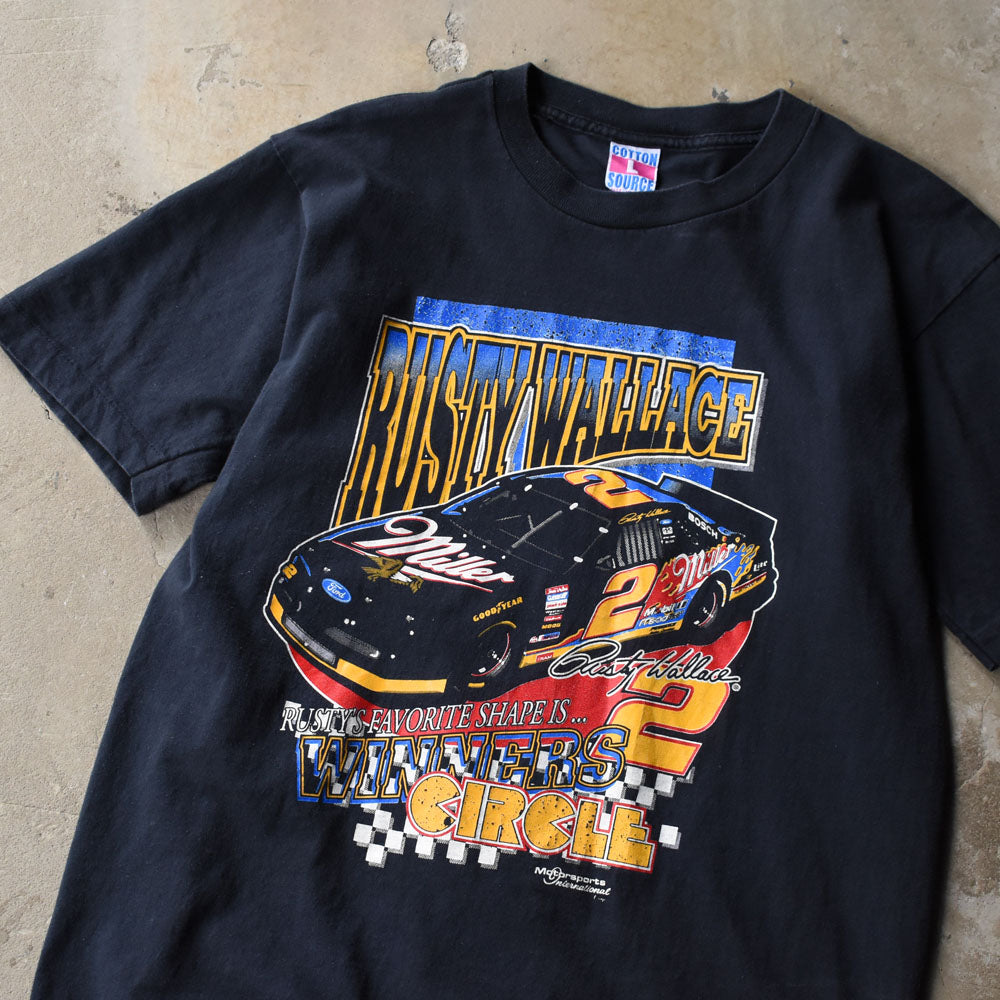 90’s COTTON SOURCE “NASCAR/＃2 Rusty Wallace” レーシングプリント Tシャツ USA製 250527