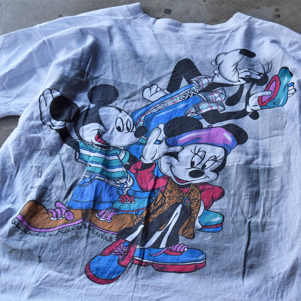 90’s Disney ”Mickey＆Friends” 両面プリント キャラ Tシャツ USA製 240802