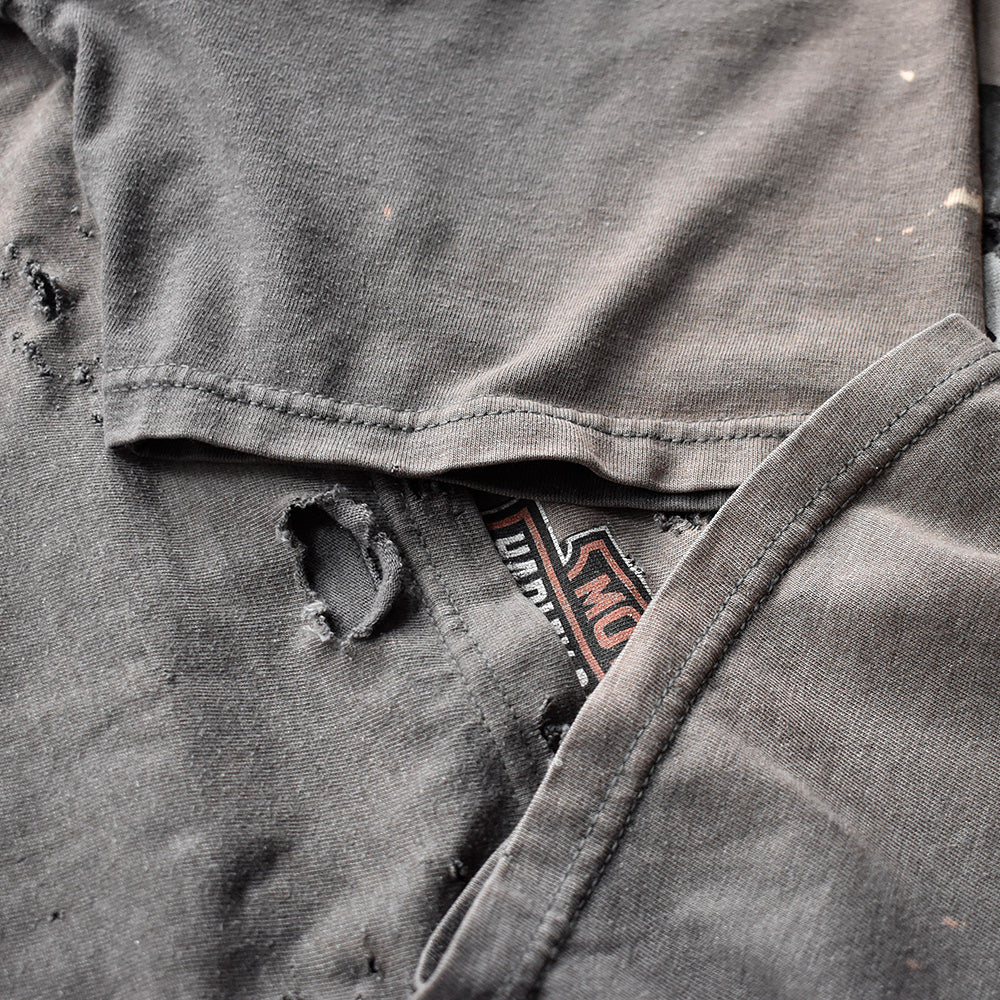 Y2K ボロ！ Harley-Davidson “Skull” バイク Tシャツ 250808H