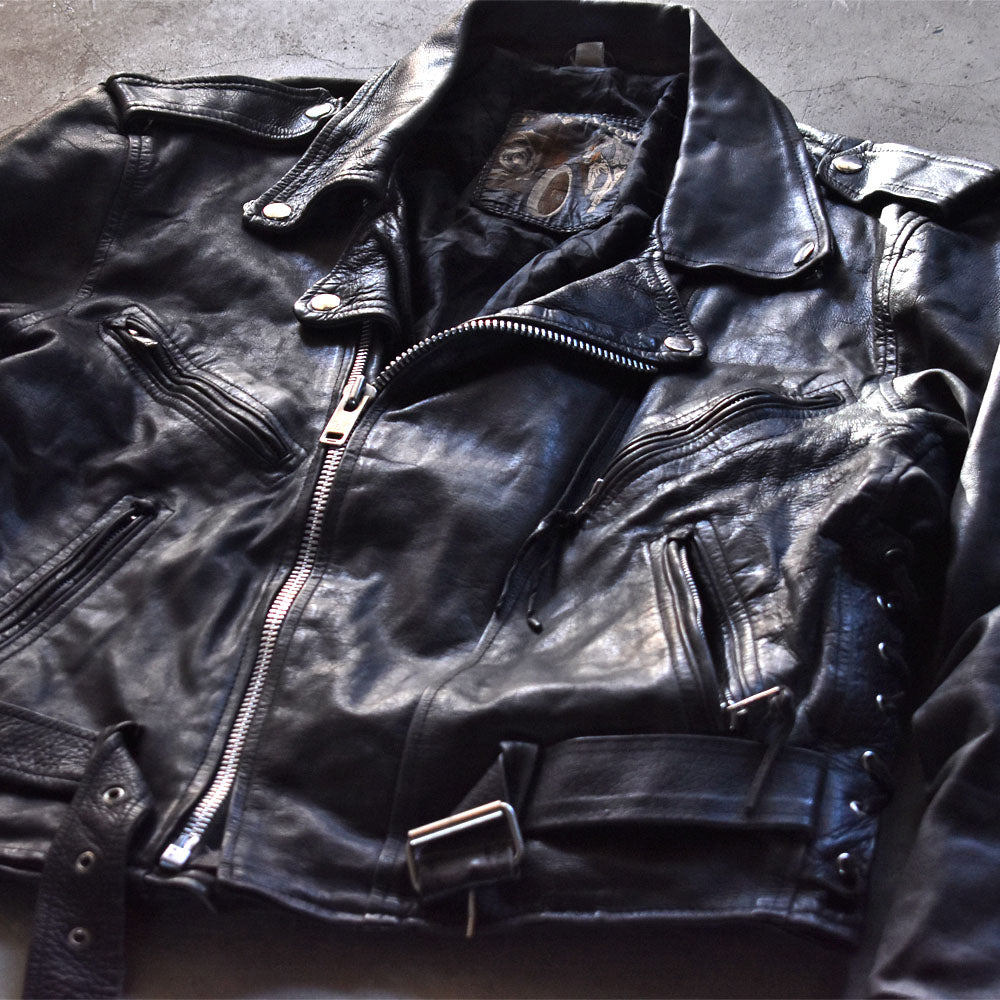 80-90’s THE Piero e arrow ライダース レザージャケット 52size 240218