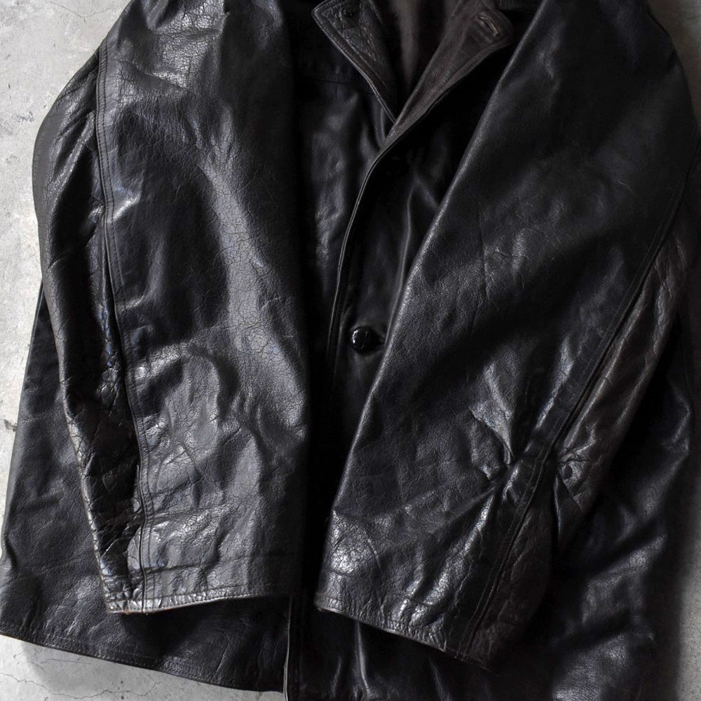 80’s Leather Crest レザージャケット カーコート 251114H