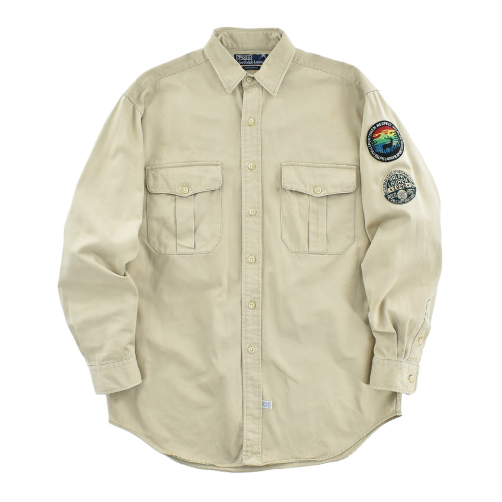 90's Polo by Ralph Lauren "SPORTSMAN" パッチ付き ツイルシャツ 260602H