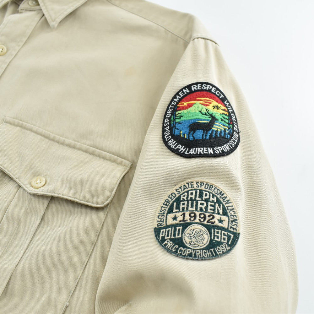 90's Polo by Ralph Lauren "SPORTSMAN" パッチ付き ツイルシャツ 260602H