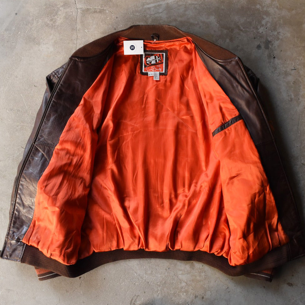 90’s G-III / Cleveland Browns レザースタジャン 251118H