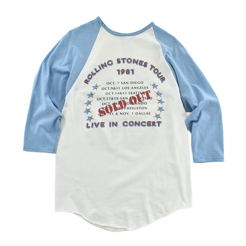 80’s The Rolling Stones "1981 American Tour" ラグラン ロックTシャツ USA製 260807HSH1