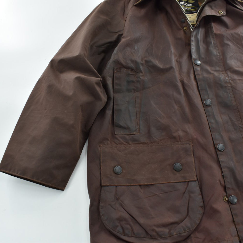 90's Barbour 旧3ワラント "BEAUFORT" オイルドジャケット フード&ピンバッジ付き 260929H