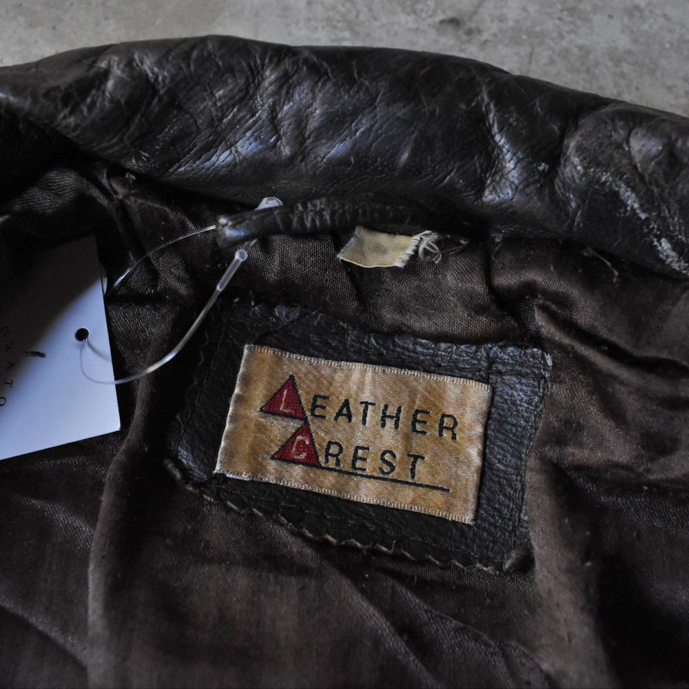80’s Leather Crest レザージャケット カーコート 251114H