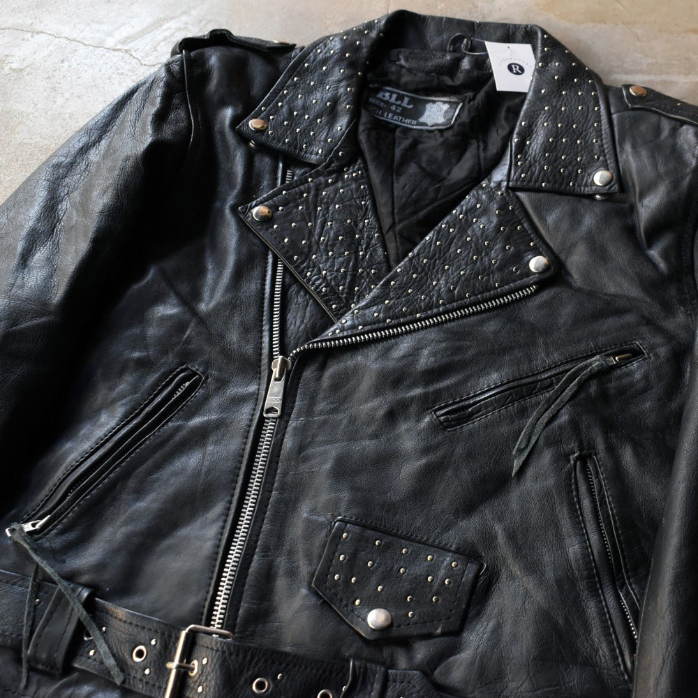 80’s “ファンシースタッズ” レザーライダースジャケット 鋲ジャン 251114H