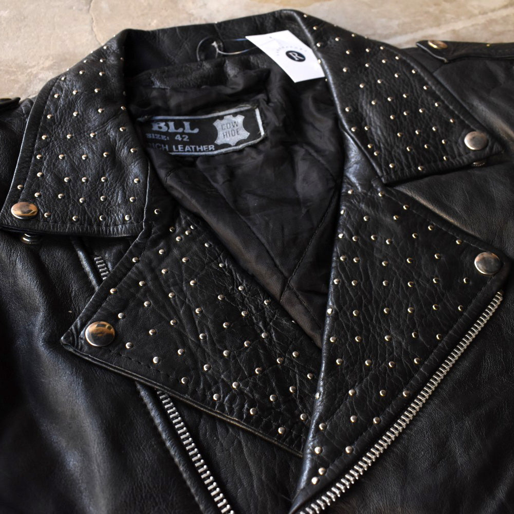 80’s “ファンシースタッズ” レザーライダースジャケット 鋲ジャン 251114H