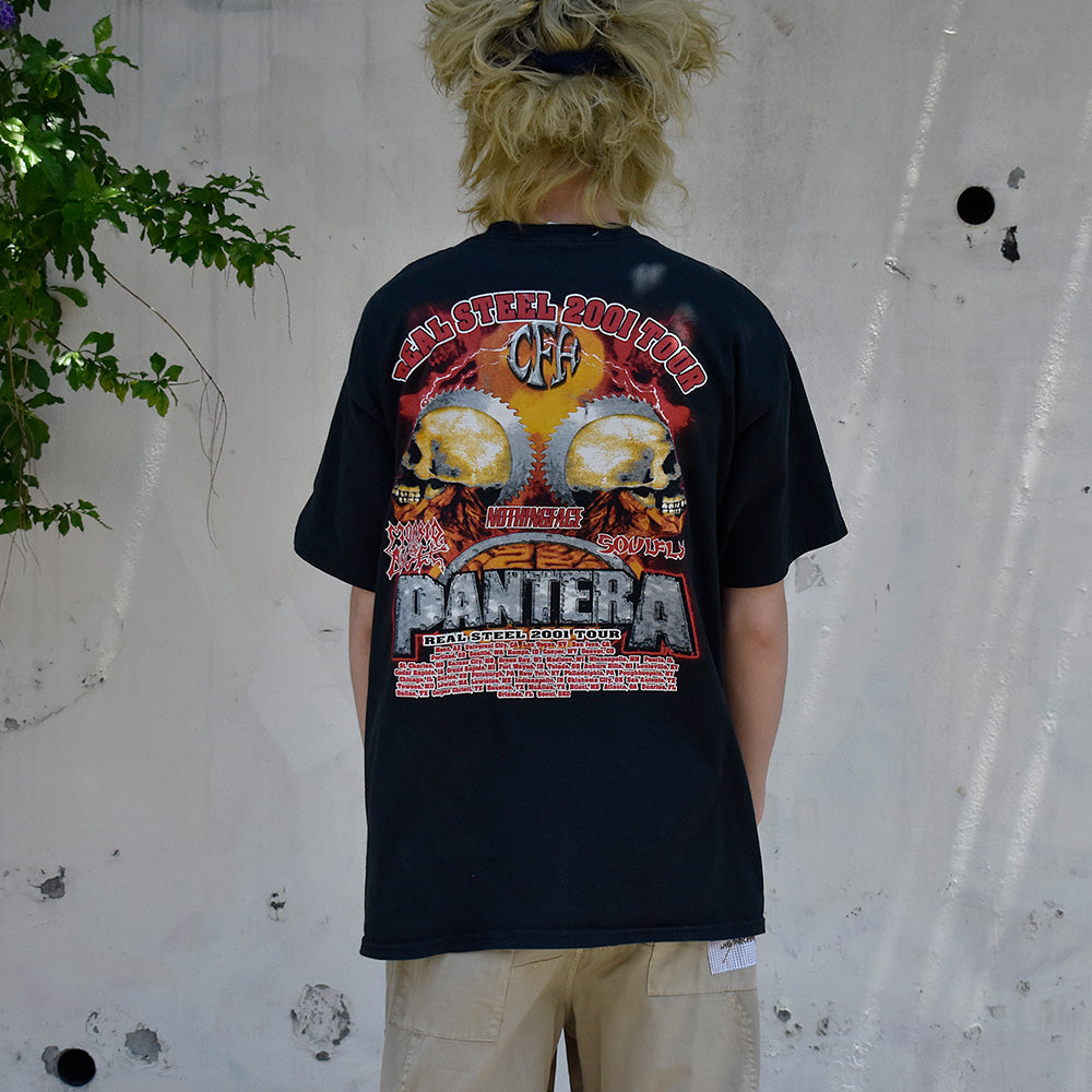 Y2K Pantera “REAL STEEL TOUR 2001” Tシャツ 250624H