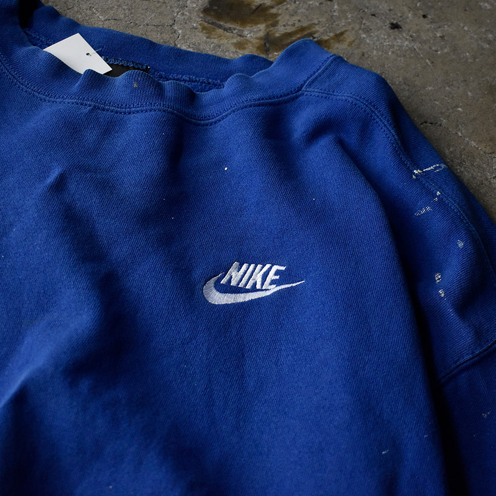 90's ペンキ！ NIKE ロゴ刺繍スウェット USA製 230923H