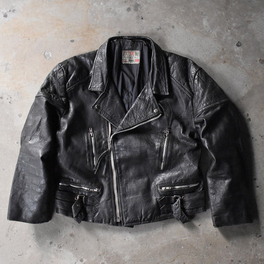 90's unknown レザー ダブルライダースジャケット 250205