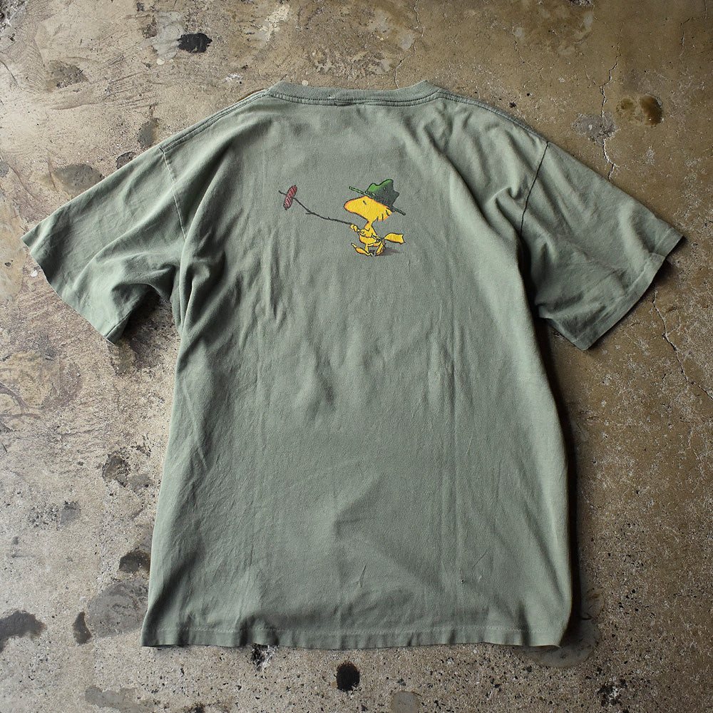 90's PEANUTS WOODSTOCK “HAPPY CAMPER” 海外アニメ キャラTシャツ USA製 250728H