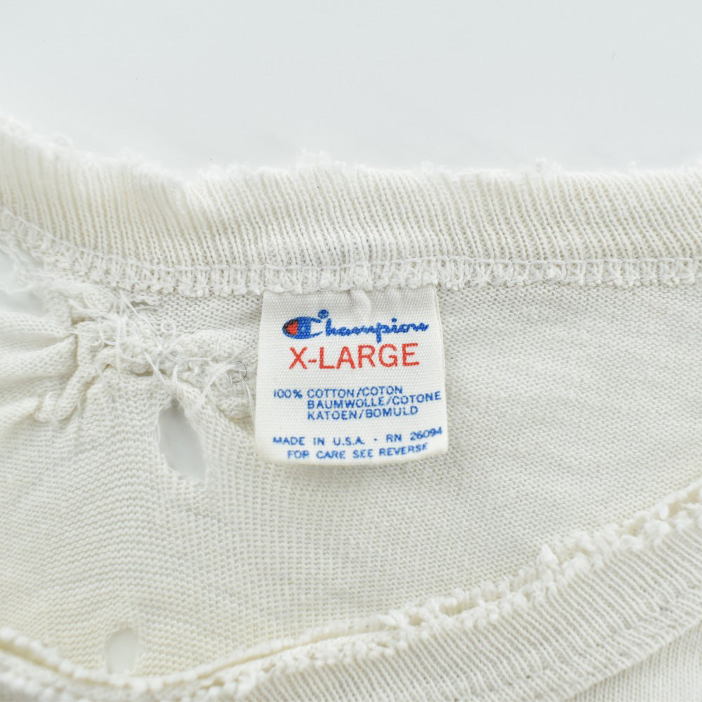 80's Champion "GMI" 染み込みプリント ボロ カレッジTシャツ USA製 260918H