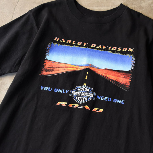Y2K Harley-Davidson “ROAD” バイク Tシャツ USA製 250419