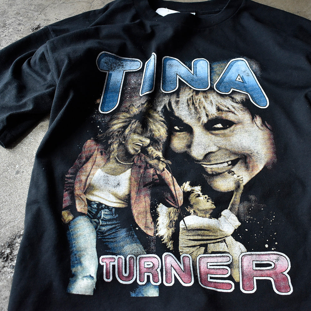 ティナ・ターナー 両面プリント Rap Tee Type Tシャツ 2000年代初頭 ブラック フルーツオブザルーム L 古着
