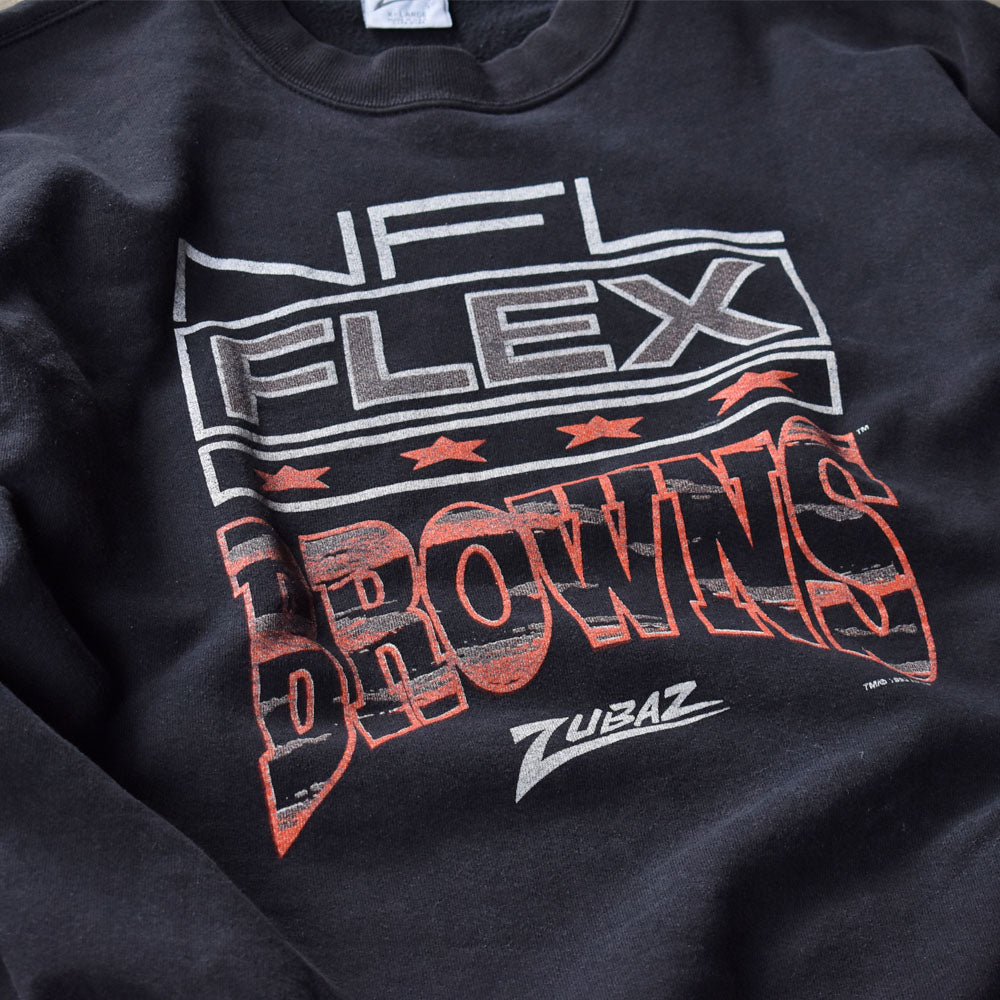 90’s ZUBAZ “NFL FLEX BROWNS” アメフト スウェット USA製 240428
