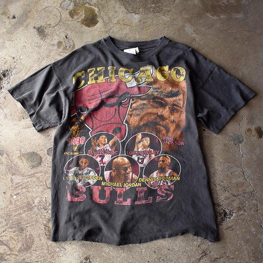 90's Chicago Bulls “1996 NBA World Champions" ラップTデザイン! Tシャツ 240503H