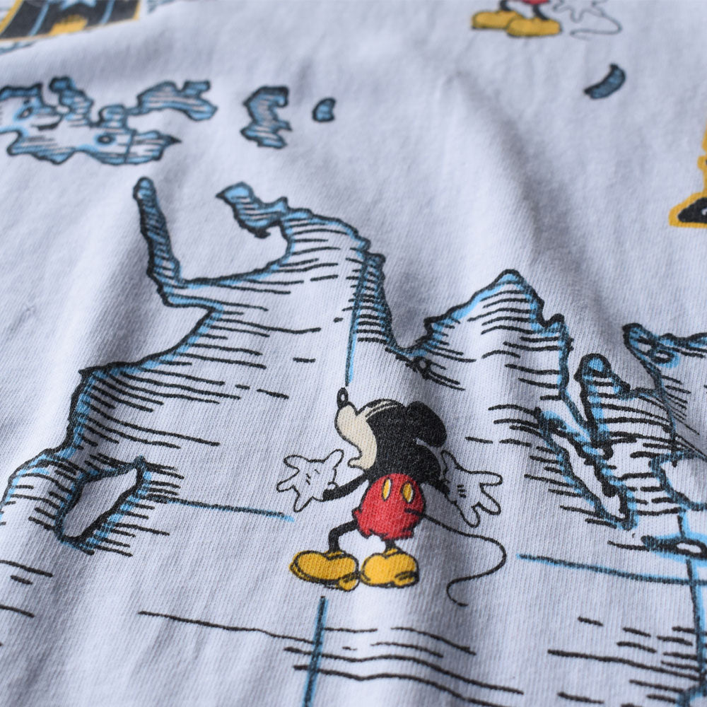 90’s Disney AOP！ ”Disneyland MAP” キャラクター Tシャツ 250616