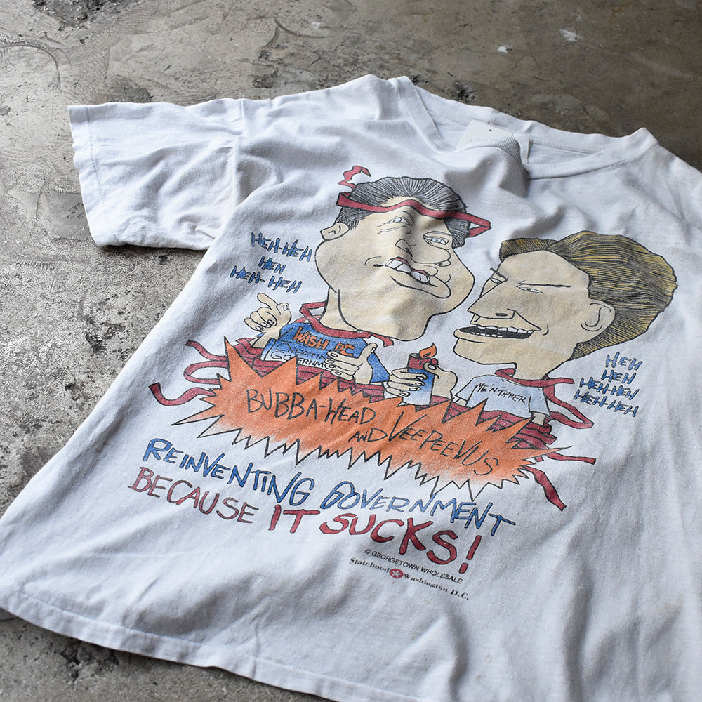 ビル・クリントン アル・ゴア BEAVIS AND BUTT-HEAD パロディTシャツ 90年代 ヴィンテージ