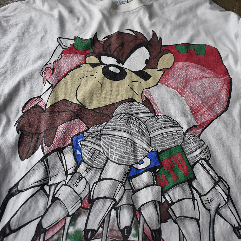 90's Looney Tunes “Tasmanian Devil / NO COMMENT!” 海外アニメ キャラ 長袖 Tシャツ USA製 250807H