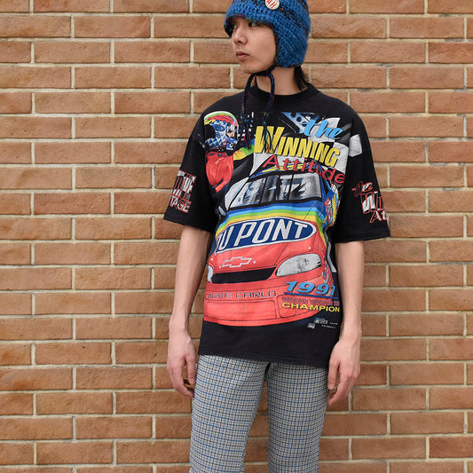90's CHASE authentics AOP! Racing Tシャツ USA製 250329H