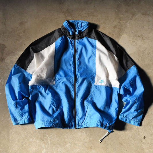 80’s NIKE 銀タグ 刺繍ロゴ ナイロン トラックジャケット 250307