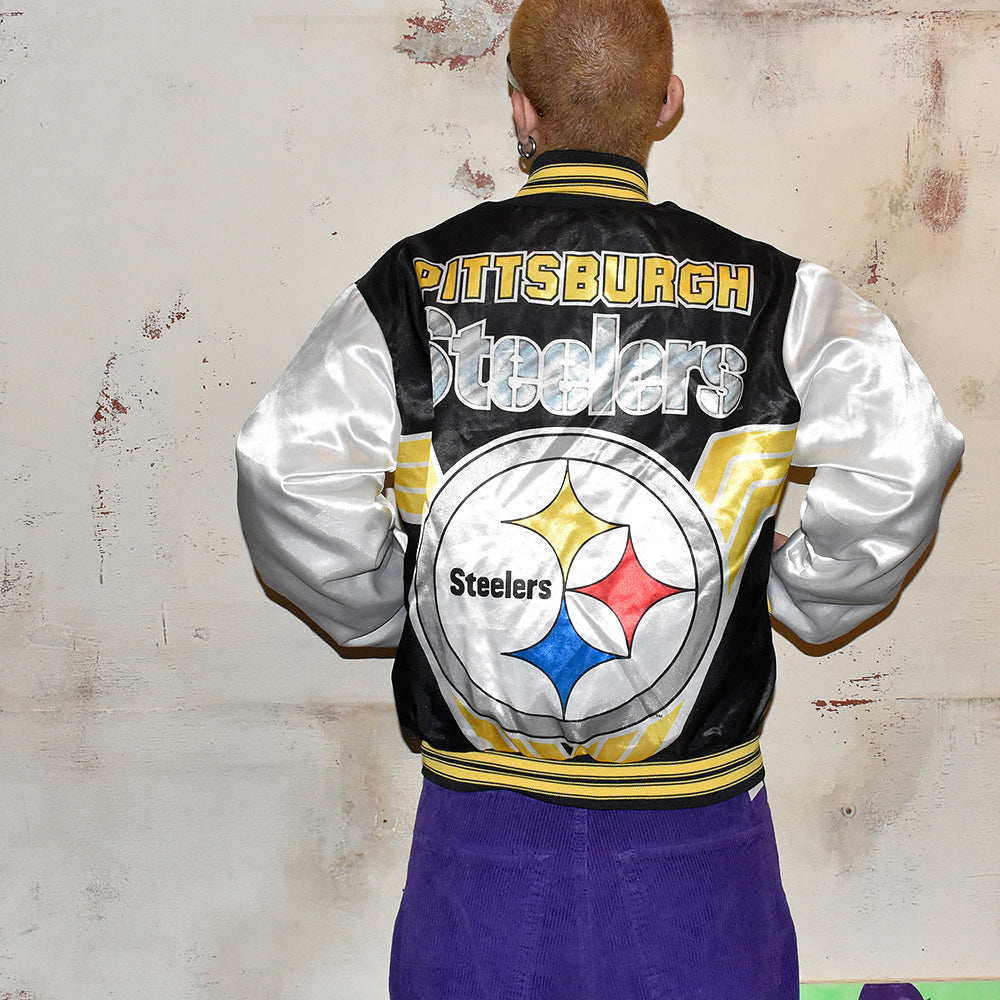 90's CHALK LINE NFL “Pittsburgh Steelers” サテンジャケット USA製 241019H