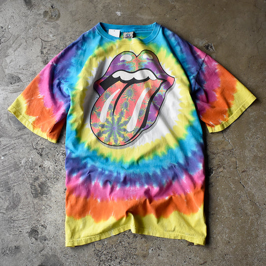 Y2K The Rolling Stones×LIQUID BLUE サイケロゴ! タイダイ Tシャツ 240708H