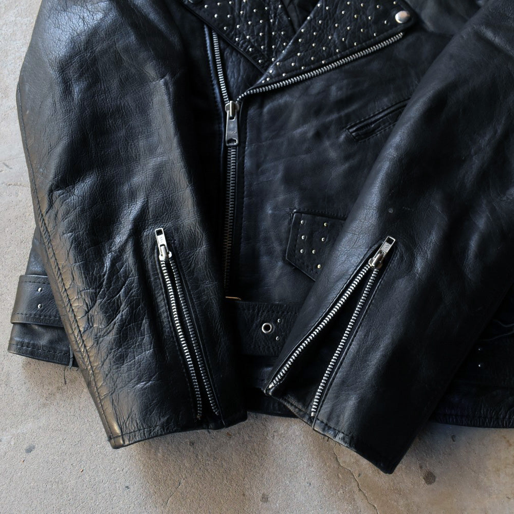 80’s “ファンシースタッズ” レザーライダースジャケット 鋲ジャン 251114H