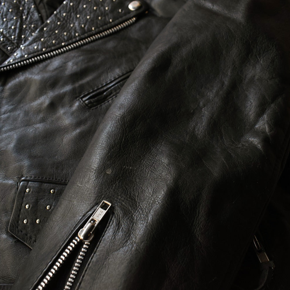 80’s “ファンシースタッズ” レザーライダースジャケット 鋲ジャン 251114H