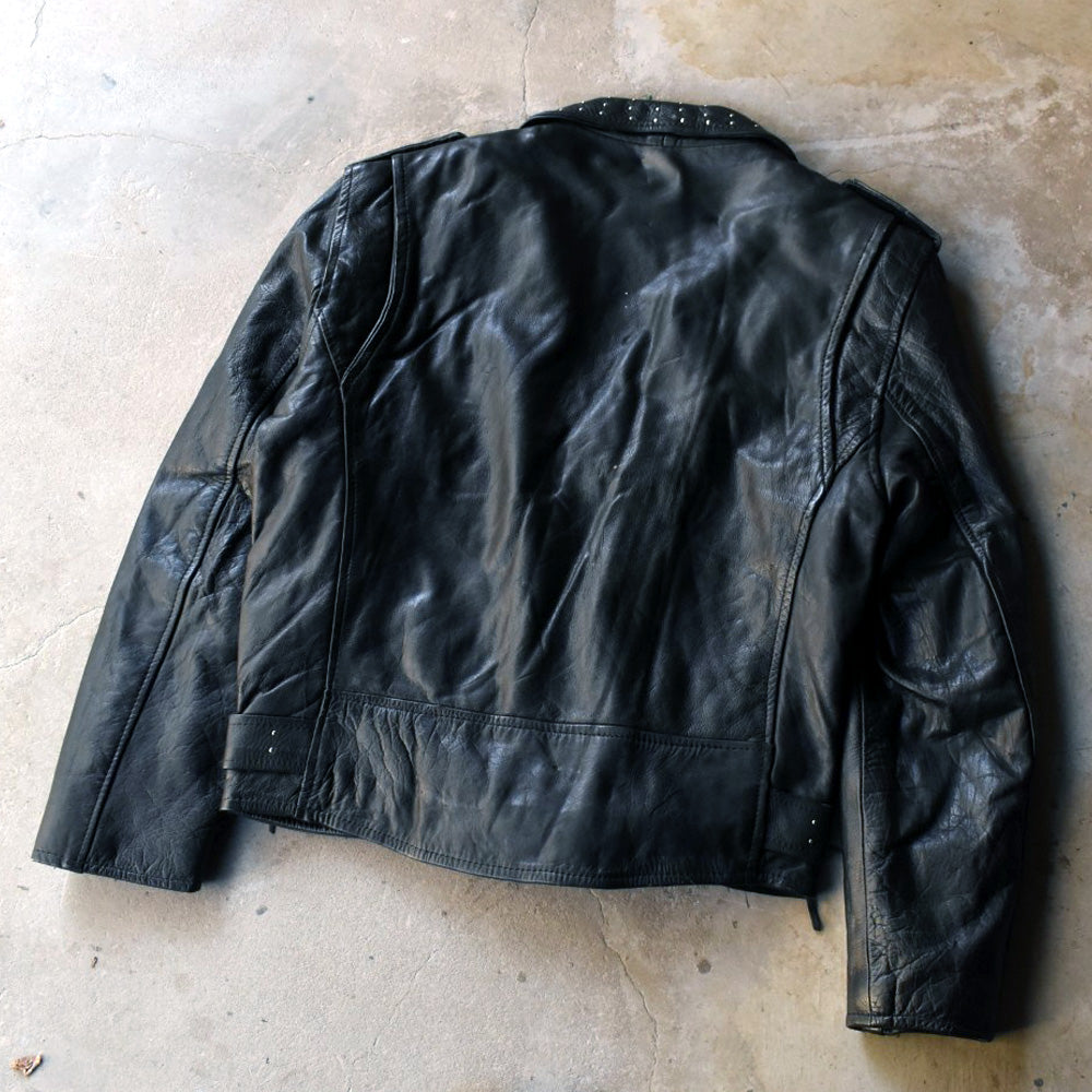 80’s “ファンシースタッズ” レザーライダースジャケット 鋲ジャン 251114H