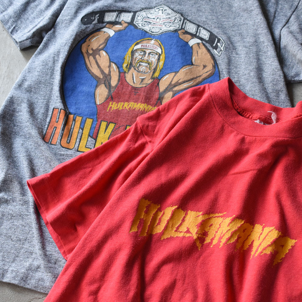ハルク・ホーガン HULKAMANIA プロレスTシャツ 80年代 レッド ヴィンテージ