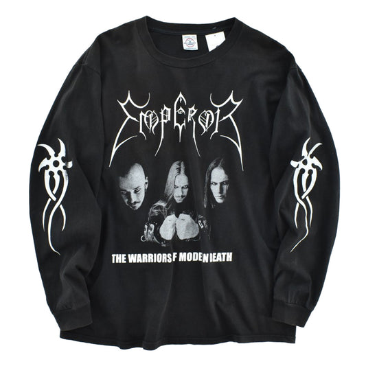 90’s Emperor エンペラー IX Equilibrium The Warriors of Modern Death ロンT メンバーフォト トライバル袖 ブラック DELTA