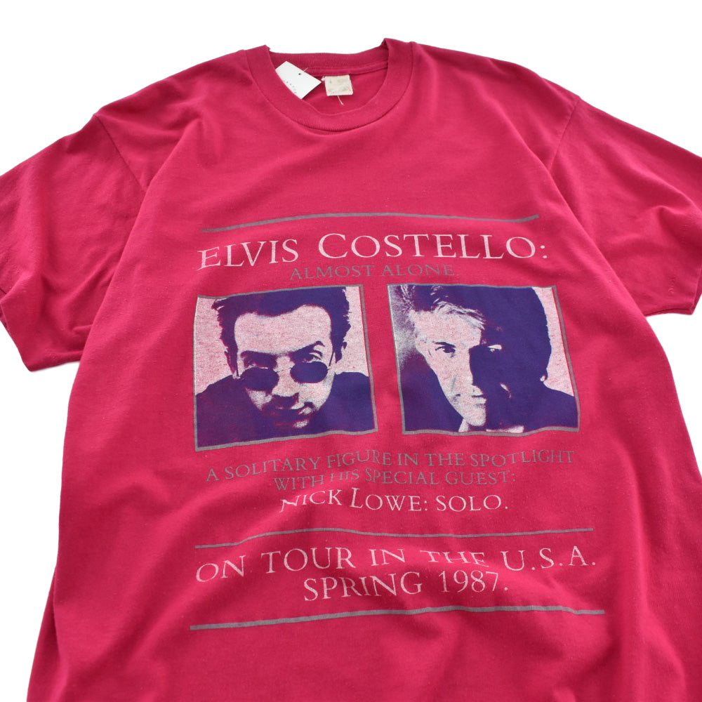 80's Elvis Costello "Almost Alone" Nick Lowe ニューウェーブ ロックTシャツ 261002H
