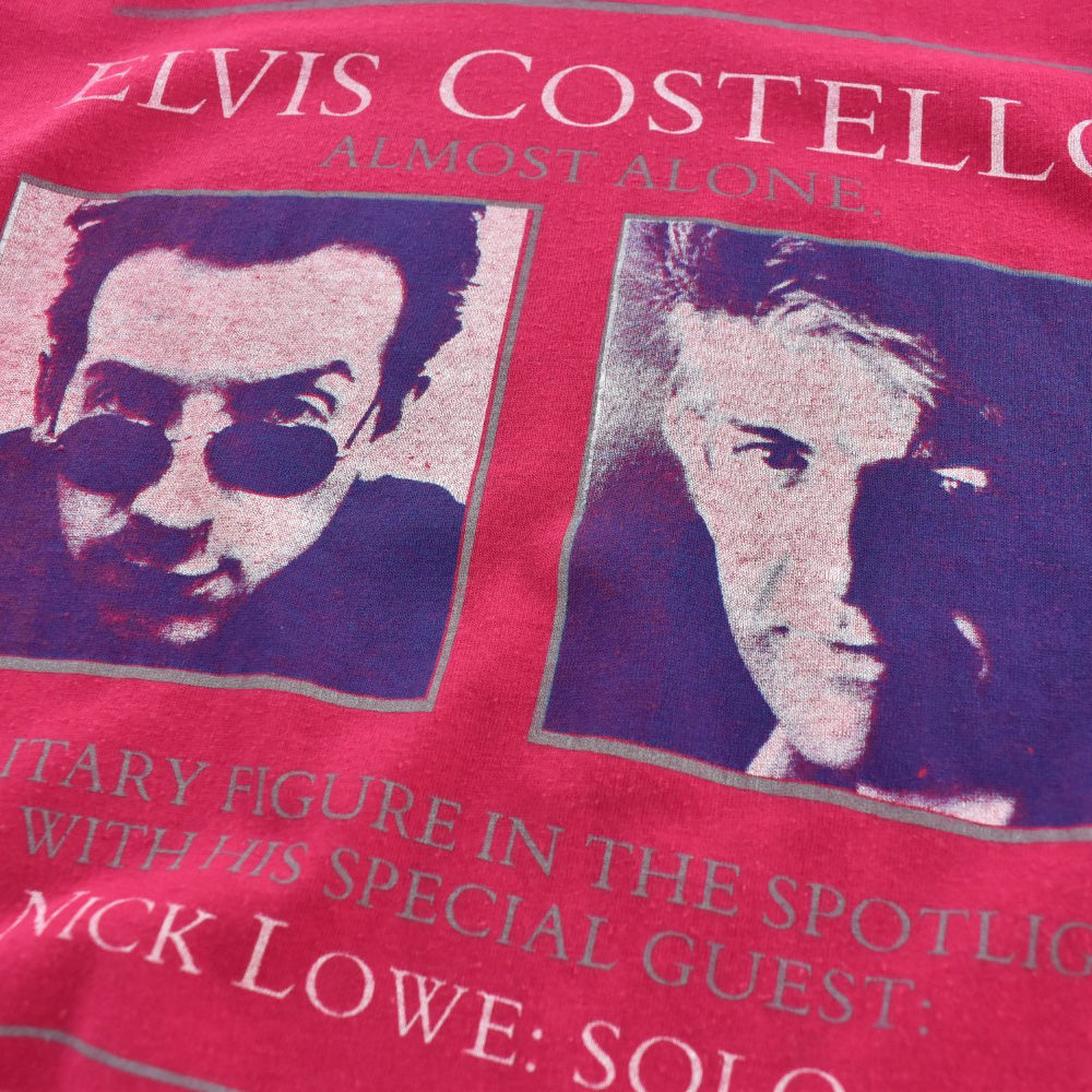 80's Elvis Costello "Almost Alone" Nick Lowe ニューウェーブ ロックTシャツ 261002H
