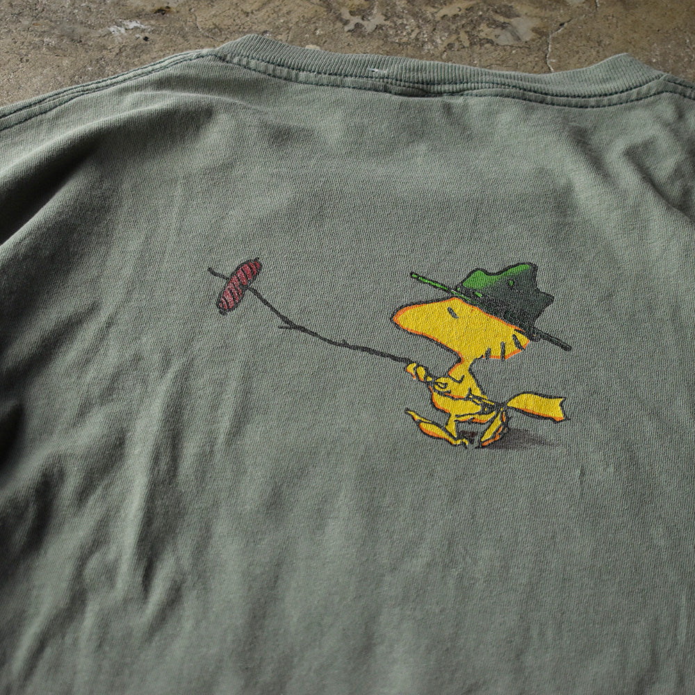 90's PEANUTS WOODSTOCK “HAPPY CAMPER” 海外アニメ キャラTシャツ USA製 250728H