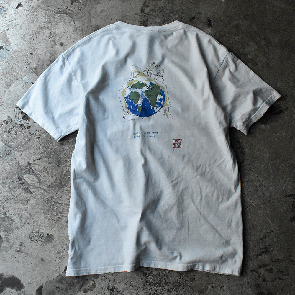 90's　John Lennon/ジョンレノン Bag One Art　イラストTee　230909H
