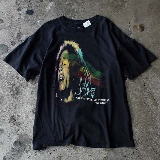 90's BOB MARLEY "Music Goes on Forever" レゲエ Tシャツ 230806H