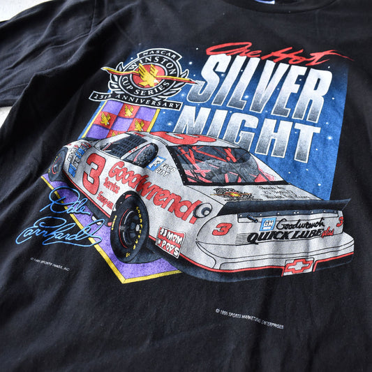 90’s　SPORTS IMAGE “Dale Earnhardt #3” 7 SILVER NIGHT 両面プリント レーシング Tシャツ 　USA製　230819