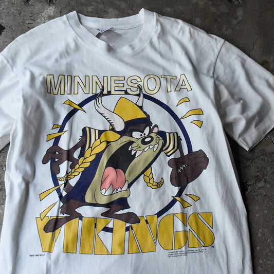 90's Looney Tunes “Minnesota Vikings×Tasmanian Devil“ Tシャツ USA製 250612H