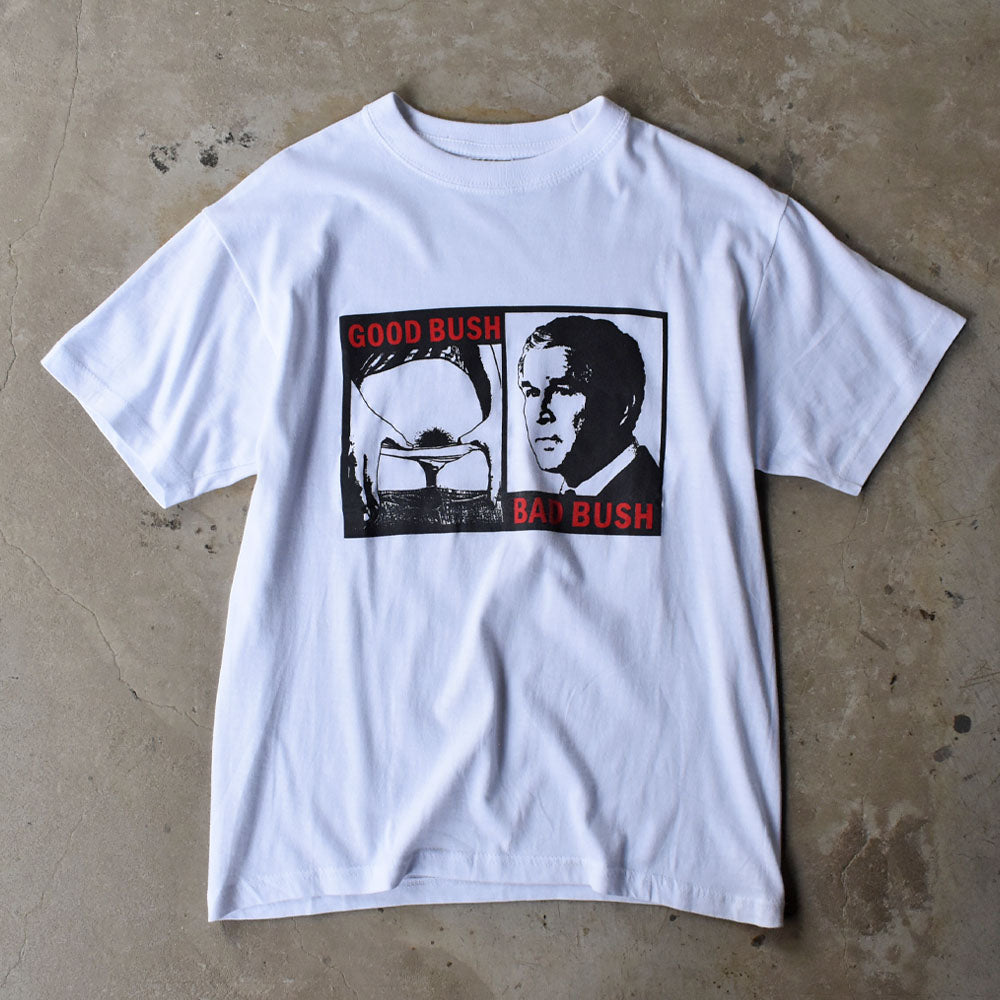 Y2K デッドストック！ ”GOOD BUSH, BAD BUSH” ジョーク Tシャツ 250513